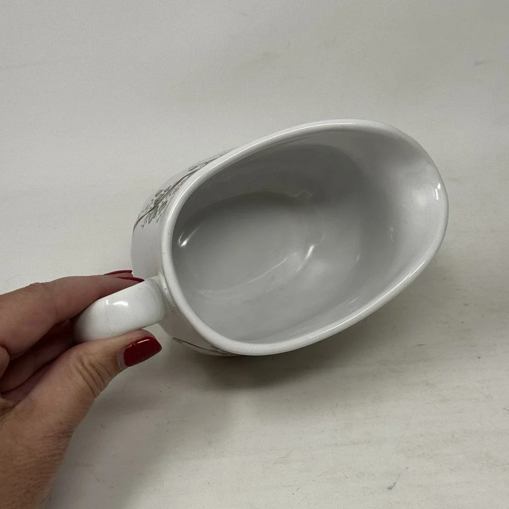 Corelle Holiday‎ CALLAWAY IVY Gravy Boat Red Bird Christmas Handle